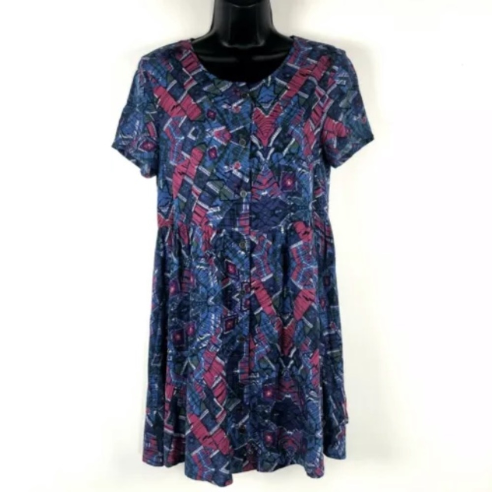 MinkPink S Babydoll dress southwest geometric mini